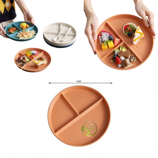 Wheat Straw Three Divider Plate
