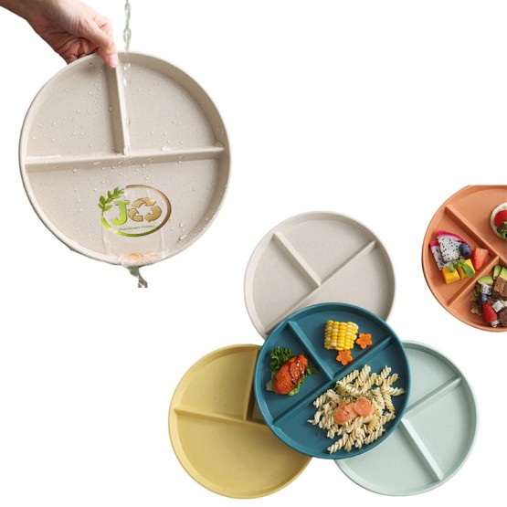 Wheat Straw Three Divider Plate