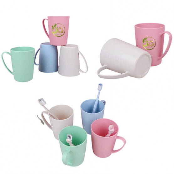 Wheat Straw Mouthwash Cup with Handle