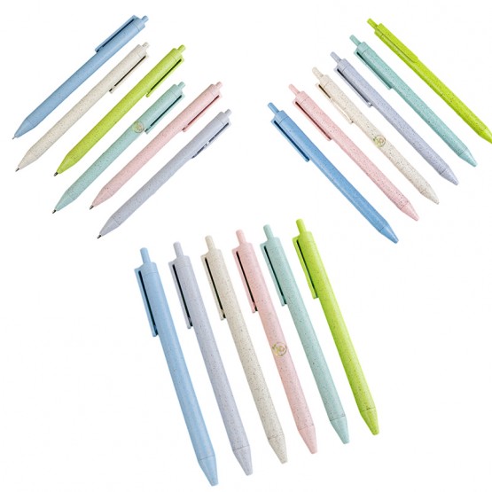 Eco- Friendly Retractable Wheat Straw Ballpoint Pen