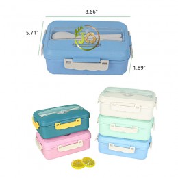 Wheat Straw Lunch Box Set With Tableware Wheat Straw Lunch Box Set With Tableware