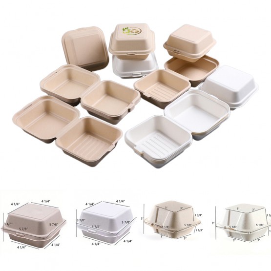 450ml Microwave-safe Eco-Friendly Biodegradable Burger Box