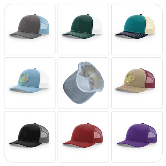 9 " Colorful Slightly Curved Brim Truck Cap