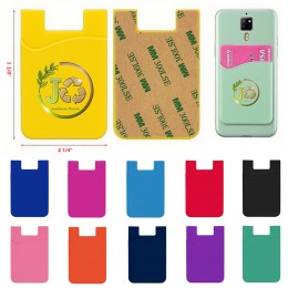3 3/8 " Single Layer Silicone Mobile Phone Case Wallet Card Holder