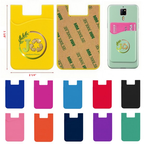 3 3/8 " Single Layer Silicone Mobile Phone Case Wallet Card Holder