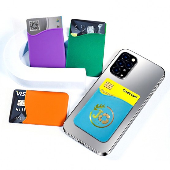3 3/8 " Single Layer Silicone Mobile Phone Case Wallet Card Holder